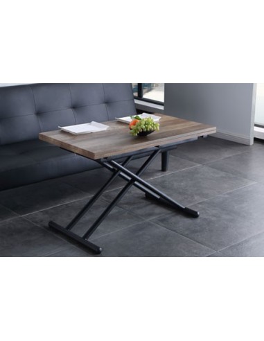 MESA CENTRO ELEVABLE Y EXTENSIBLE UP - DOWN NOGAL / NEGRO 100 x 50 CM