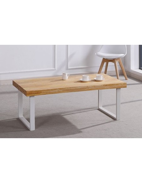 MESA CENTRO NATURAL 120 x 60 CM  ROBLE NORDISH / BLANCO