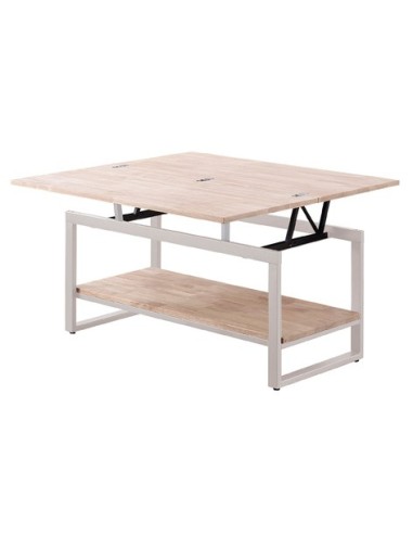 MESA CENTRO ELEVABLE Y EXTENSIBLE STEVE  100 x 45 CM ROBLE NORDISH / BLANCO