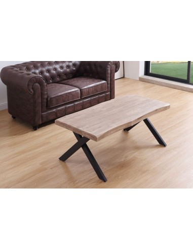 MESA CENTRO ELEVABLE XENA 120 X 66 CM TAPA CON FORMA ROBLE HONEY  / NEGRO