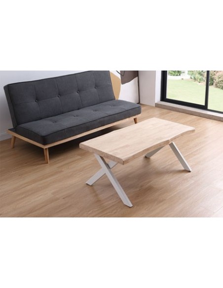 MESA CENTRO ELEVABLE XENA 120 X 66 CM TAPA CON FORMA ROBLE NORDISH  / BLANCO