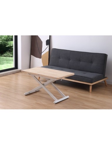 MESA CENTRO ELEVABLE Y EXTENSIBLE NATURAL 110 X 57 CM ROBLE NORDISH / BLANCO