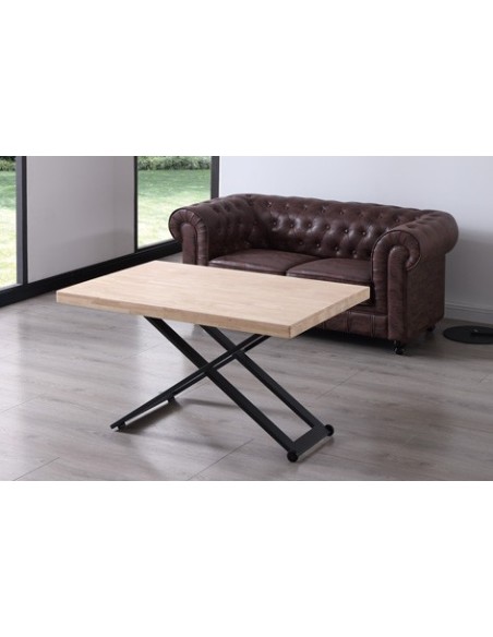 MESA CENTRO ELEVABLE ZOE 120 x 80 CM ROBLE NORDISH / NEGRO