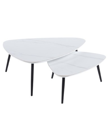 MESA CENTRO NIDO IBIZA CERAMIC BLANCO / NEGRO