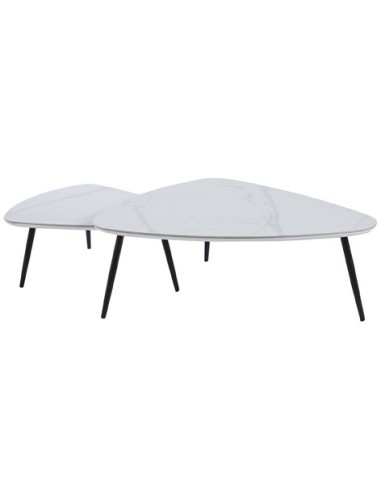 MESA CENTRO NIDO IBIZA CERAMIC BLANCO / NEGRO