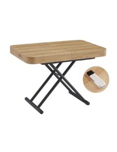 MESA CENTRO EXTENSIBLE 120 - 160 - 200 CM CON ELEVACION ELECTRICA TURIN OAK / NEGRO 2