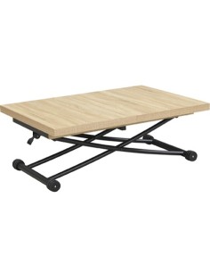 MESA CENTRO ELEVABLE Y EXTENSIBLE 100 - 130 - 160 CM TAYLOR OAK / NEGRO