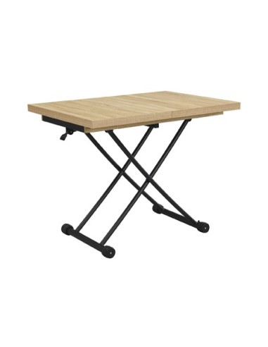 MESA CENTRO ELEVABLE Y EXTENSIBLE 100 - 130 - 160 CM TAYLOR OAK / NEGRO