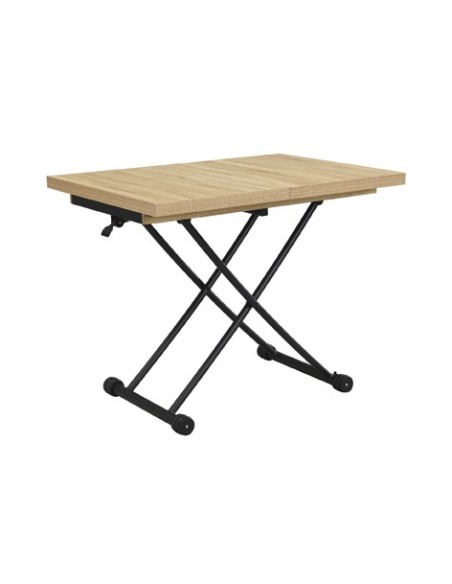 MESA CENTRO ELEVABLE Y EXTENSIBLE 100 - 130 - 160 CM TAYLOR OAK / NEGRO