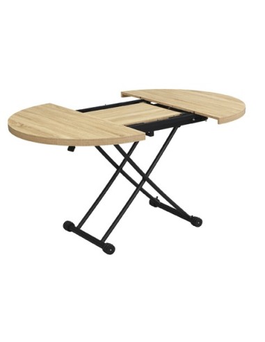 MESA CENTRO ELEVABLE Y EXTENSIBLE 100 - 140 CM GAGA OAK / NEGRO