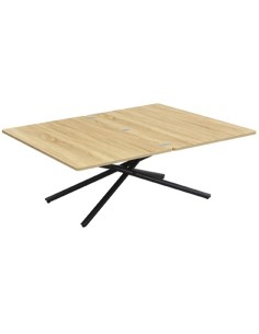 MESA CENTRO ELEVABLE Y EXTENSIBLE KATY 100 x 57 - 114 CM OAK / NEGRO 2