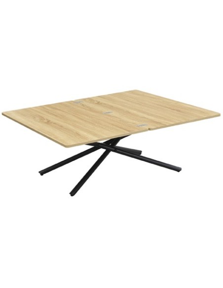 MESA CENTRO ELEVABLE Y EXTENSIBLE KATY 100 x 57 - 114 CM OAK / NEGRO