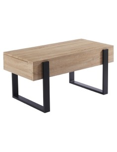 MESA CENTRO ELEVABLE 110 X 60 CM INDUSTRIAL OAK / NEGRO