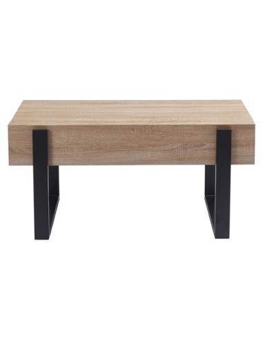 MESA CENTRO ELEVABLE 110 X 60 CM INDUSTRIAL OAK / NEGRO