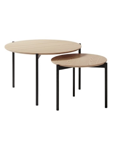 MESA CENTRO NIDO REDONDA SUCREAM OAK / NEGRO