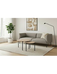 MESA CENTRO NIDO REDONDA SUCREAM OAK / NEGRO 2