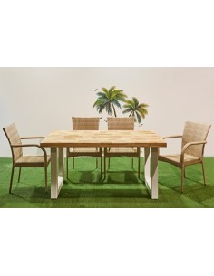 MESA EXTERIOR / TERRAZA LOFT OUTDOOR 160 x 90 CM NORDISH / BLANCO 2