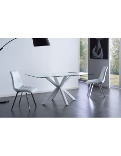 MESA COMEDOR FIJA CROSS 160 x 90 CM  BLANCO 2