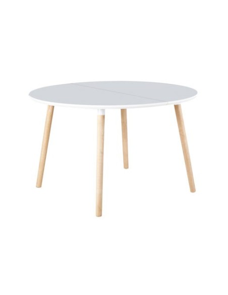 MESA COMEDOR EXTENSIBLE NORDIKA 100 - 140 - 180 CM BLANCO / HAYA