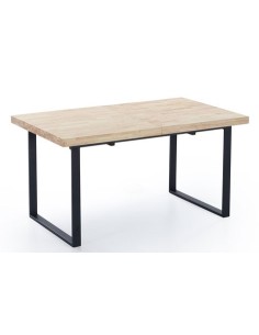 MESA COMEDOR EXTENSIBLE NATURAL 140 - 180 x 80 CM ROBLE NORDISH / NEGRO