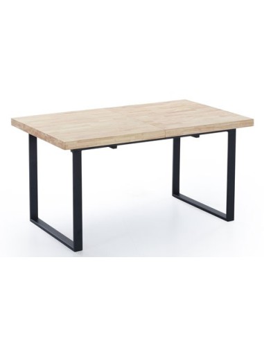 MESA COMEDOR EXTENSIBLE NATURAL 140 - 180 x 80 CM ROBLE NORDISH / NEGRO