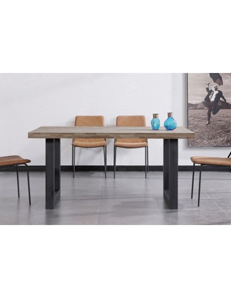 MESA COMEDOR FIJA LOFT 160 x 100 CM  ROBLE AMERICAN / NEGRO