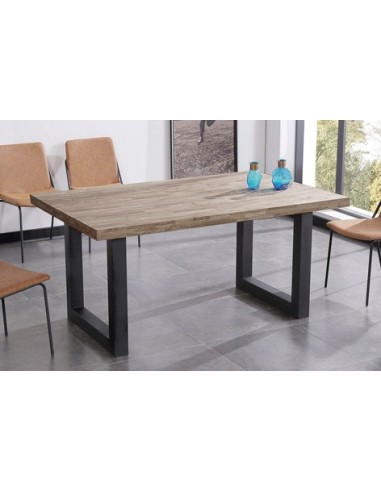 MESA COMEDOR FIJA LOFT 160 x 100 CM  ROBLE AMERICAN / NEGRO