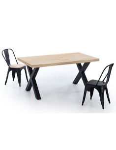 MESA COMEDOR FIJA X-LOFT 160 x 90 CM  ROBLE / NEGRO 2