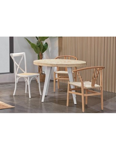 MESA COMEDOR REDONDA EXTENSIBLE BERG 120 - 160 - 200 CM ROBLE NORDISH / BLANCO