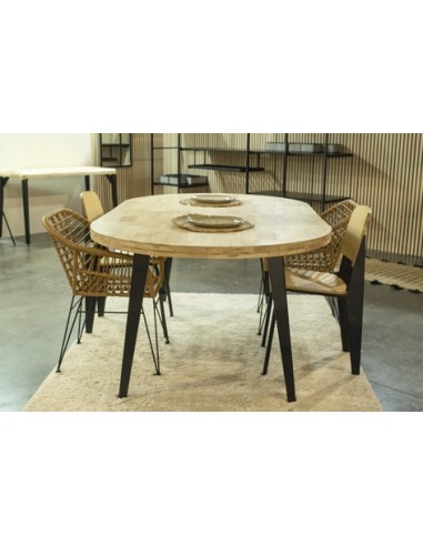 MESA COMEDOR REDONDA EXTENSIBLE BERG 120 - 160 - 200 CM ROBLE NORDISH / NEGRO