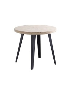 MESA COMEDOR REDONDA EXTENSIBLE BERG 80 - 120 - 160 CM ROBLE NORDISH / NEGRO