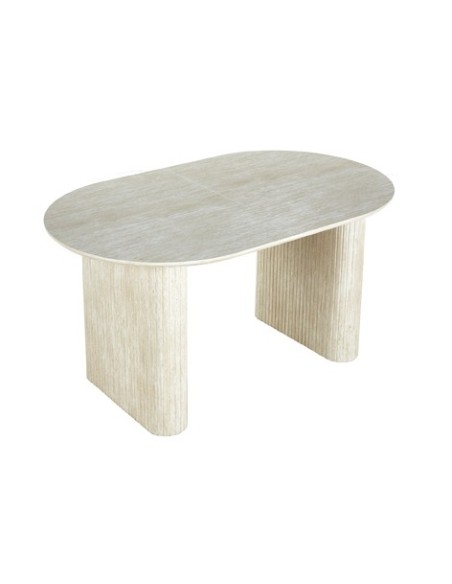 MESA COMEDOR OVAL EXTENSIBLE 150 - 190 - 230 CM PIETRA TRAVERTINO