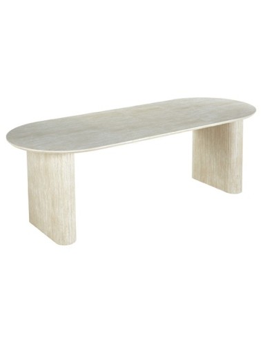MESA COMEDOR OVAL EXTENSIBLE 150 - 190 - 230 CM PIETRA TRAVERTINO