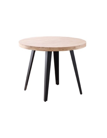 MESA COMEDOR REDONDA FIJA BERG 100 CM ROBLE NORDISH / NEGRO