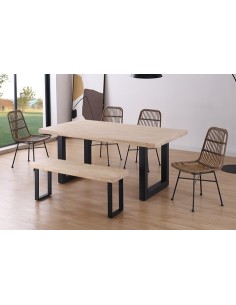MESA COMEDOR FIJA LOFT 180 x 100 CM  ROBLE NORDISH / NEGRO 2