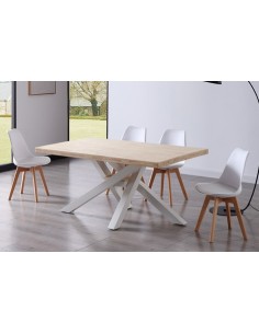 MESA COMEDOR FIJA XENA 160 x 100 CM  ROBLE NORDISH / BLANCO 2