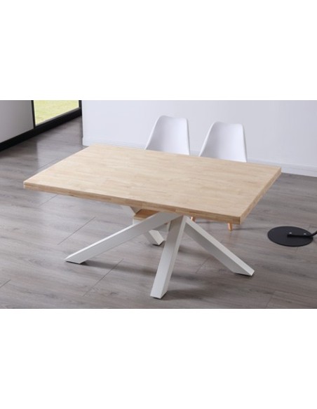 MESA COMEDOR FIJA XENA 160 x 100 CM  ROBLE NORDISH / BLANCO
