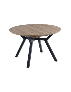 MESA COMEDOR REDONDA EXTENSIBLE DELTA 120 - 160 CM OAK / NEGRO
