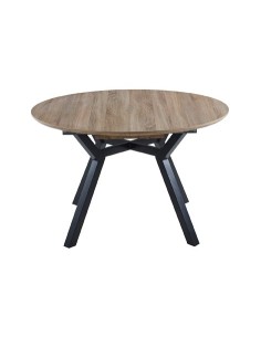 MESA COMEDOR REDONDA EXTENSIBLE DELTA 120 - 160 CM OAK / NEGRO 2