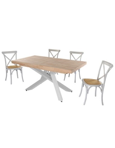 MESA COMEDOR EXTENSIBLE XENA 160 - 200 - 240 x 90 CM  ROBLE NORDISH / BLANCO