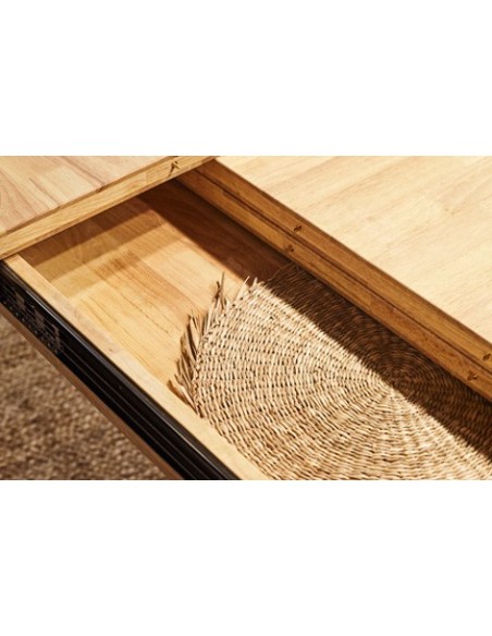 MESA COMEDOR EXTENSIBLE XENA 160 - 200 - 240 x 90 CM  ROBLE NORDISH / NEGRO