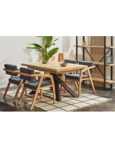 MESA COMEDOR EXTENSIBLE XENA 140 - 180 - 220 x 90 CM  ROBLE NORDISH / NEGRO