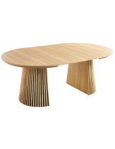 MESA COMEDOR REDONDA EXTENSIBLE KEANU 120 - 160 - 200 x 120 CM OAK 2