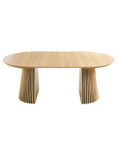 MESA COMEDOR REDONDA EXTENSIBLE KEANU 120 - 160 - 200 x 120 CM OAK
