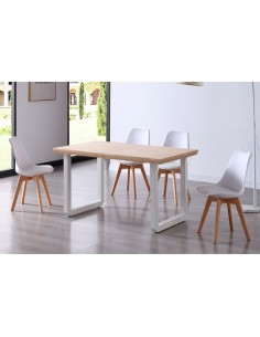 MESA COMEDOR EXTENSIBLE ROMA 140 - 180 - 220 x 80 CM ROBLE NORDISH / BLANCO 2