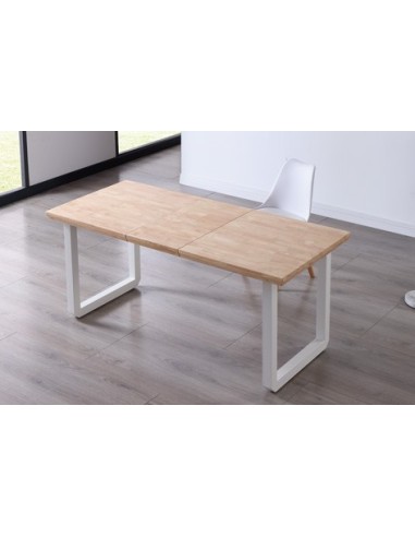 MESA COMEDOR EXTENSIBLE ROMA 140 - 180 - 220 x 80 CM ROBLE NORDISH / BLANCO