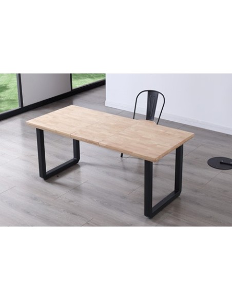 MESA COMEDOR EXTENSIBLE ROMA 140 - 180 - 220 x 80 CM  ROBLE NORDISH / NEGRO