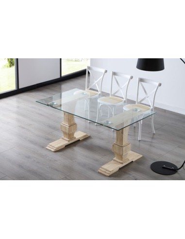 MESA COMEDOR VERSALLES 160 x 90 CM  CRISTAL / NORDISH