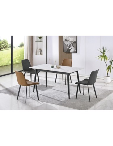 MESA COMEDOR FIJA BERNA 140 x 80 CM CERAMIC BLANCO