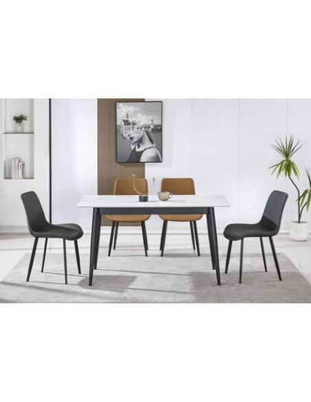 MESA COMEDOR FIJA BERNA 140 x 80 CM CERAMIC BLANCO